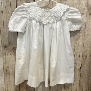 Special Moments Vintage 90s White Lace Collar Baby Christening Dress 12 Mths